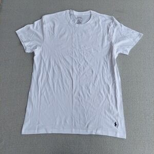 Polo Ralph Lauren White Cotton Classic Fit Crew Neck T-Shirt Mens Large L Logo